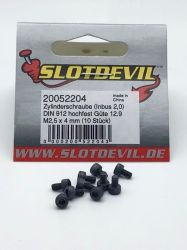 Slotdevil, M2.5 x 4mm, Zylinderschraube (Sechskant), 10 Stk.