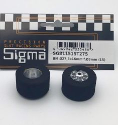 Sigma,  Ø27.5 x 16mm, Komplettrad hi., 2 Stk., (Felge Ø15mm)