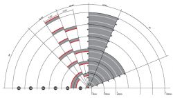 Scaleauto, Innenrand für Kurve Radius 3, (22,5°), 6 Stk.