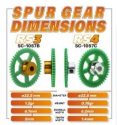 Scaleauto, Spurzahnrad, 45z (Ø23.5mm) RS-4, 5 Stk., SC1057CB