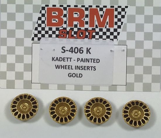 BRM 1/24, Felgeneinsätze gold (v. + h.) für Kadett, 4 Stk.