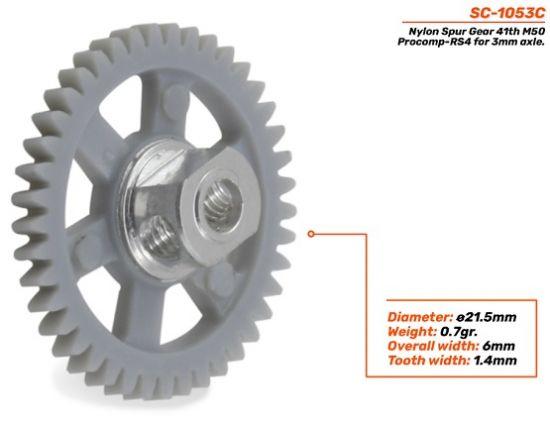 Scaleauto, Spurzahnrad, 41z (21.5mm) RS-4, 1 Stk., SC-1053C