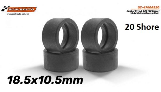 Scaleauto, Reifen 18.5x10.5mm (20 Sh), 4 Stk., SC-4760AS20