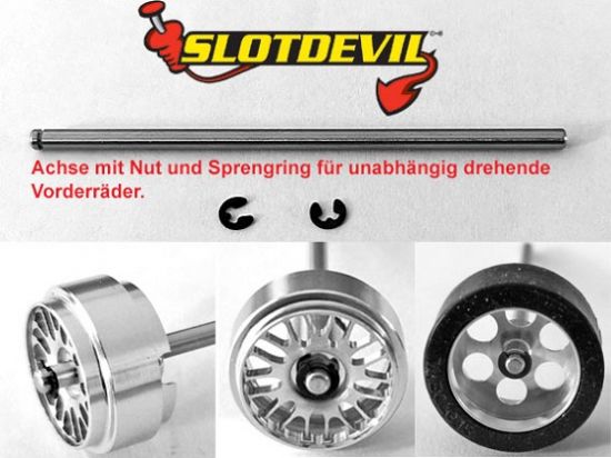 Slotdevil, Achse fr Einzelradmontage 2.38 x 55mm, 1 Stk.