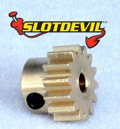 Slotdevil, Motorritzel Messing m. Verschraubung, 16z