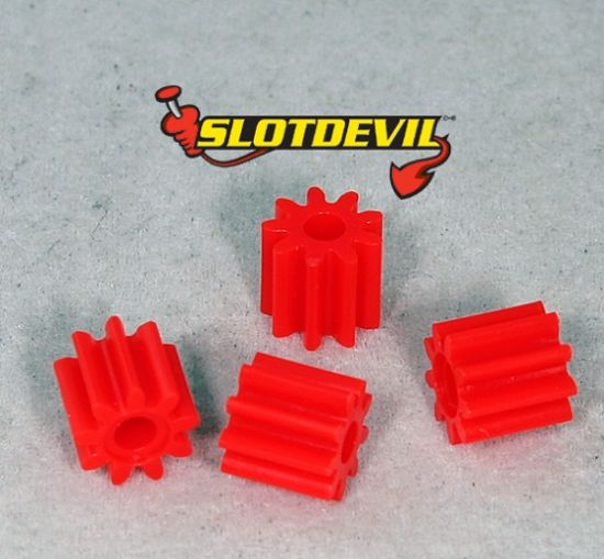 Slotdevil, Motorritzel  9z (Ø5,34 x 5mm), Kunststoff, 4 Stk