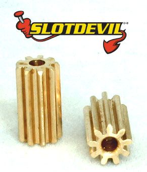 Slotdevil, Motorritzel  9z (Ø5.5 x 10mm), Messing, 2 Stk