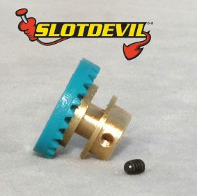 Slotdevil, Kronzahnrad V2, 24z (für Ø2.38mm), petrol