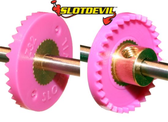 Slotdevil, Kronzahnrad 32z, (Ø17.9mm), pink