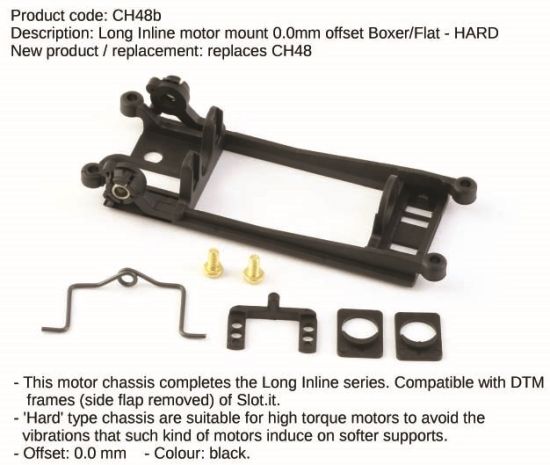 Slot.it, Motorhalter Offset 0.0mm, 'Flat' Inliner