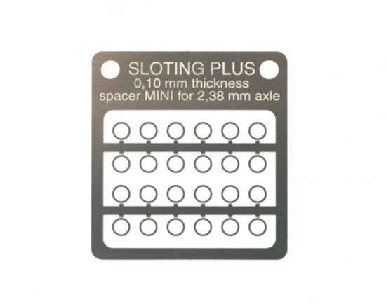 Sloting Plus, Distanzen 'Mini' 0.10mm für Ø2.38mm, 24 Stk.