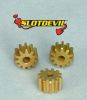 Slotdevil, Motorritzel 11z (Ø6.5 x 4mm), Messing, 3 Stk